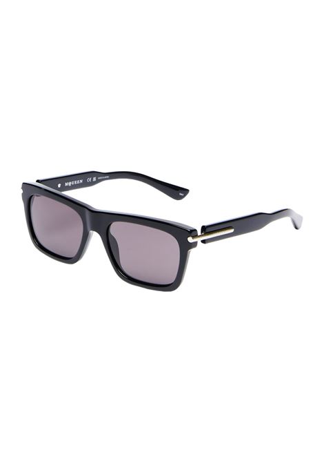 Occhiali da Sole Rettangolari City con Barretta a T in Nero/Fumé ALEXANDER MCQUEEN | 821702-J07491056